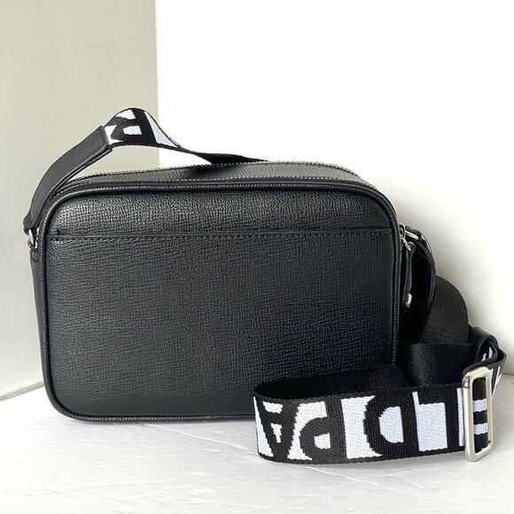 Karl Lagerfeld Maybelle Crossbody Black Felt Ikons Airpods Coin Case Guitar Stra - Picture 2 of 9